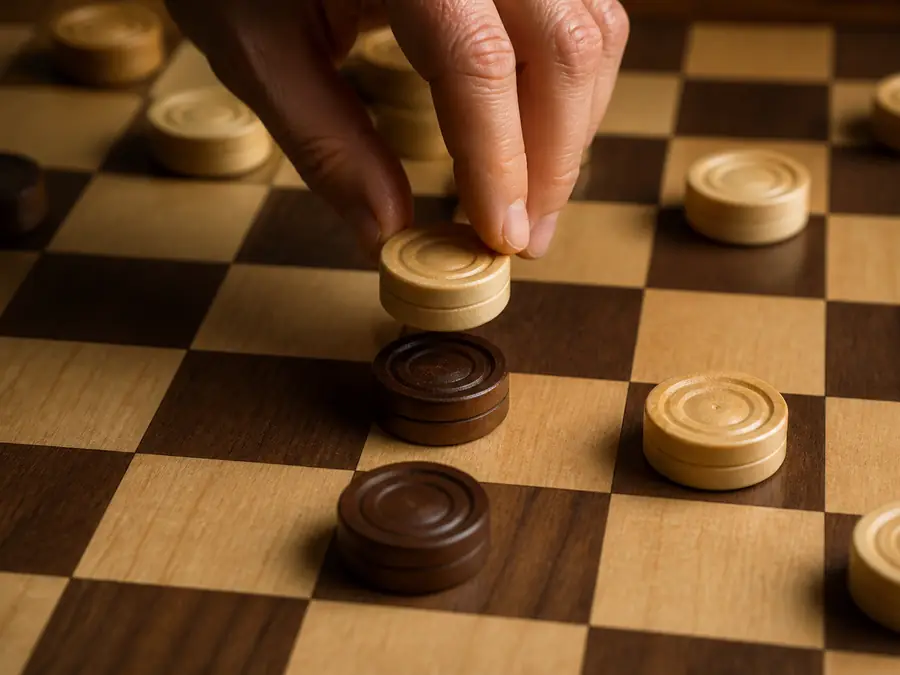 Turkish draughts AI play with difficulty settings, hints, undo, and replay