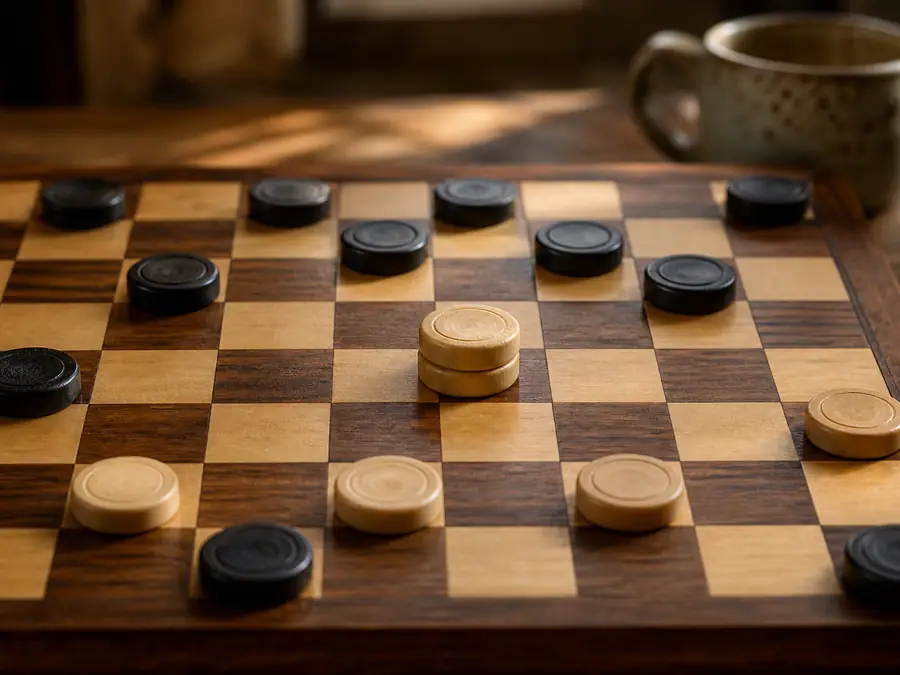 A Turkish draughts capture along an orthogonal line choosing the longest path