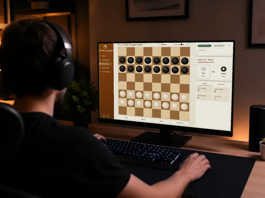 Leave, reconnect, and close-room states for online Turkish draughts